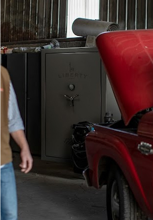 Liberty Safe in a garage barn