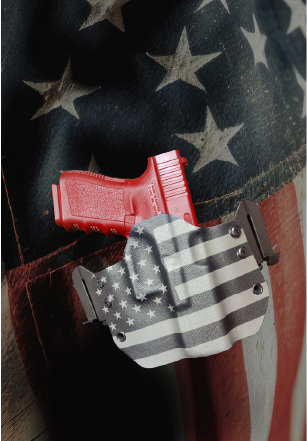 Holster in front of American Flag